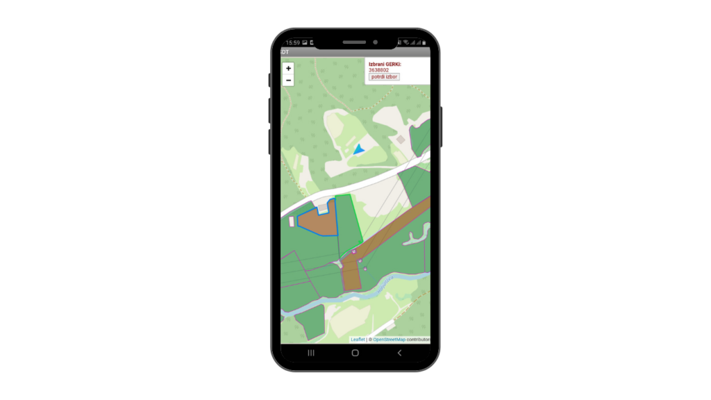 mobilna aplikacija Sledat prikaz GERKov